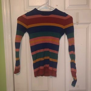 Forever 21 multicolored ribbed long sleeve
